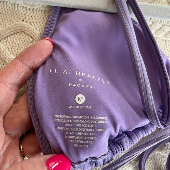 Pacsun “L.A.Hearts” Lavender Bikini Top, Padded Women’s size Medium - Picture 9 of 10